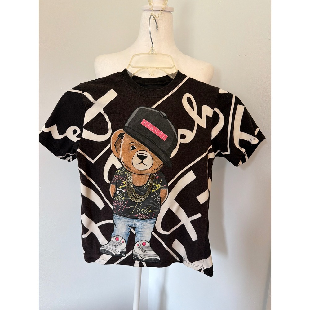 Take That Bailey Apparel Kids Fresh Bear Graphic Tee Black White Size S 8